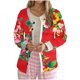 thumbnail image 2 of Puntoco Chaqueta Tipo Cárdigan Informal Con Botones Y Estampado Navideño Para Mujer, 2 of 5
