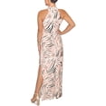 thumbnail image 2 of RACHEL ROY Womens White Zippered Slitted Pleated Crisscross Halter Neck Printed Sleeveless Maxi Sheath Dress XS, 2 of 2