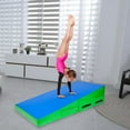 thumbnail image 5 of Matladin 48"x24"x14" Folding Gymnastics Cheese Wedge Incline Mat for Kids Girls Home Training Exercise (Blue+Green), 5 of 7
