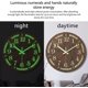 thumbnail image 2 of Reloj de madera que brilla en la oscuridad, reloj silencioso de 12 pulgadas que funciona con pilas, números y manecillas luminosas que absorben la energía, 2 of 5