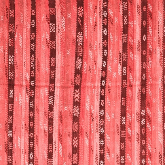 Ahgly Company Indoor Square Southwestern Red Country Area Rugs, 4' Square