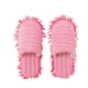 thumbnail image 1 of GOOHOCHY Pantuflas de rayas peludas para limpiar el suelo, con suela desmontable, talla L 42-44 (rosa), 1 of 8