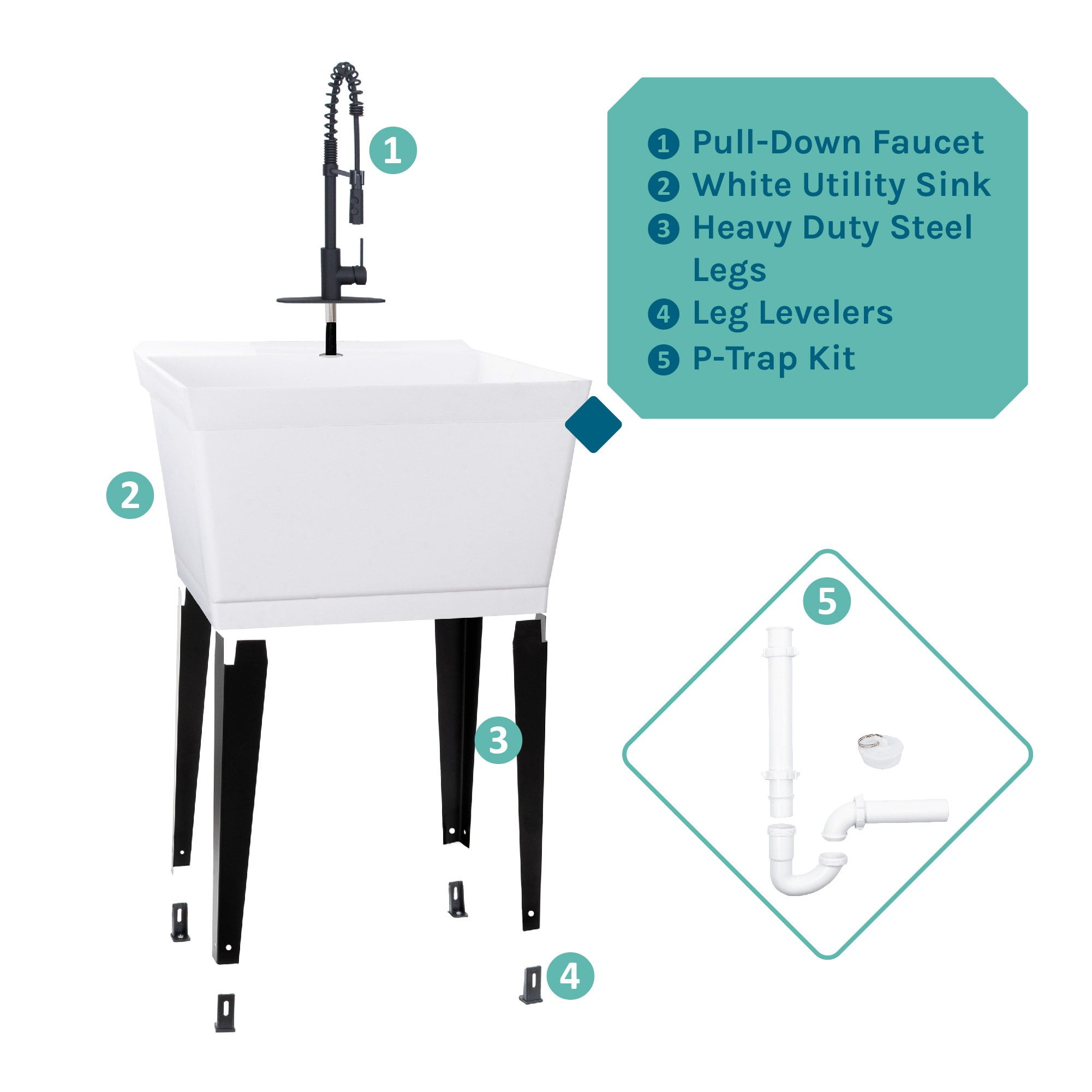 Utility sink plumbing diagram