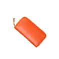 thumbnail image 2 of Funda de cuero Qarigey para llaves tarjetero monedero con cremallera organizador Vintage Premium Unisex Naranja, 2 of 6