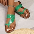 thumbnail image 6 of Fnooota Womens Flip Flops, Casual Holiday Summer Slip On Flat Sandals Green Size 5.5, 6 of 9