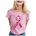 thumbnail image 1 of TSADFHJI Ladies Tops and Blouses Cancer Shirt Women Cancer Shirts Ribbon Cancer Awareness Rainbow T Shirts Cancer Short Sleeve Tops L, 1 of 4