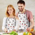 thumbnail image 5 of Red Strawberry Cow Pattern Apron-Garden Aprons for Women with Pockets-Cotton Linen Waterproof Kitchen Cooking Gardening Aprons Adjustable for Kitchen,Cooking,BBQ and Salon 33x27 Inch, 5 of 7