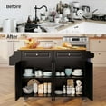 thumbnail image 6 of Kitchen Island with Storage, Lofka Kitchen Island Cart with Drop Leaf, for Dining Room|Living Room, Black, 6 of 11