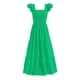 thumbnail image 1 of Vestido largo PRETTYGARDEN para mujer, cuello cuadrado, verde fruncido, 1 of 9