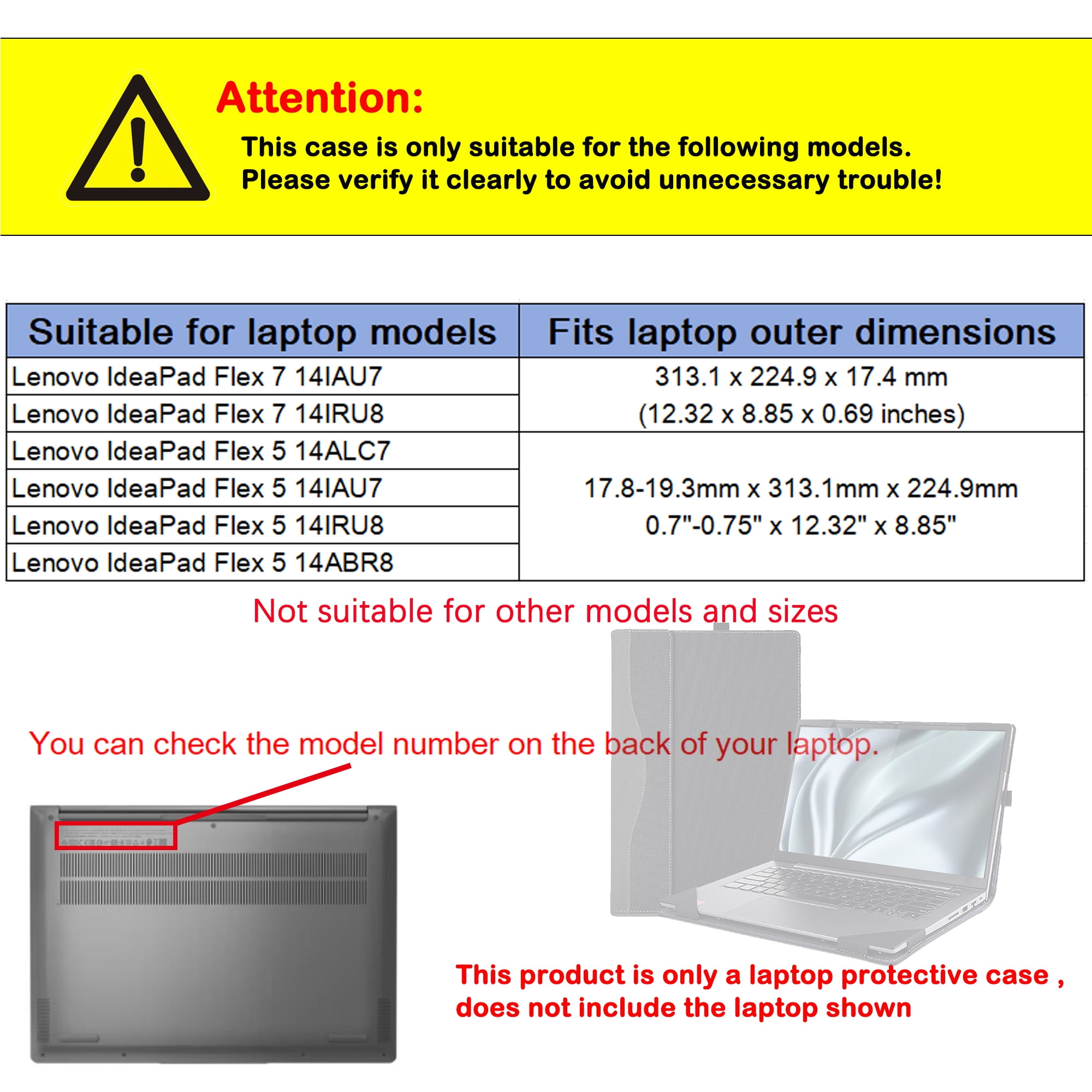 Laptop Case Cover for 14 inch Lenovo Flex 7 14IAU7 14IRU8 & IdeaPad Flex 5 14ALC7 14IAU7 14IRU8 14ABR8,PU Leather Bag Notebook Protective Shell Sleeve with Pen holder