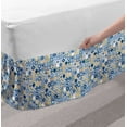 thumbnail image 2 of Yellow and Blue Bed Skirt, Mosaic Portuguese Azulejo Mediterranean Effect, Elastic Bedskirt Dust Ruffle Wrap Around for Bedding Decor, 4 Sizes, Violet Blue Mustard, by Ambesonne, 2 of 2
