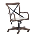thumbnail image 1 of Linon Dudley Chaise de Café de Bureau Réglable Pivotante à Dossier en X avec Siège Rembourré, Brun, 1 of 15