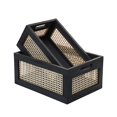 thumbnail image 1 of Organizador de ratán Wood Baskets HODAKJUE, color negro (juego de 2), 1 of 6