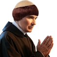 thumbnail image 2 of Peluca monje JoNeting Monk Friar Tuck Brown para cosplay de hombre, 2 of 7