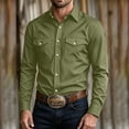 thumbnail image 2 of Men's Classic Fit Long Sleeve Button Up Shirt Breathable Cotton Blend Western Style Top for Daily & Outdoor Wear, 2 of 8