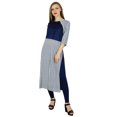 thumbnail image 6 of Bimba Women 3/4 Sleeve Blue Kurti Kurta Trendy Casual Tunic Summer Day Blouse, 6 of 8
