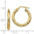 thumbnail image 3 of 14K Yellow Gold Earring Hoop Women'S Diamond-Cut 22.71 mm 21.6, 3 of 3