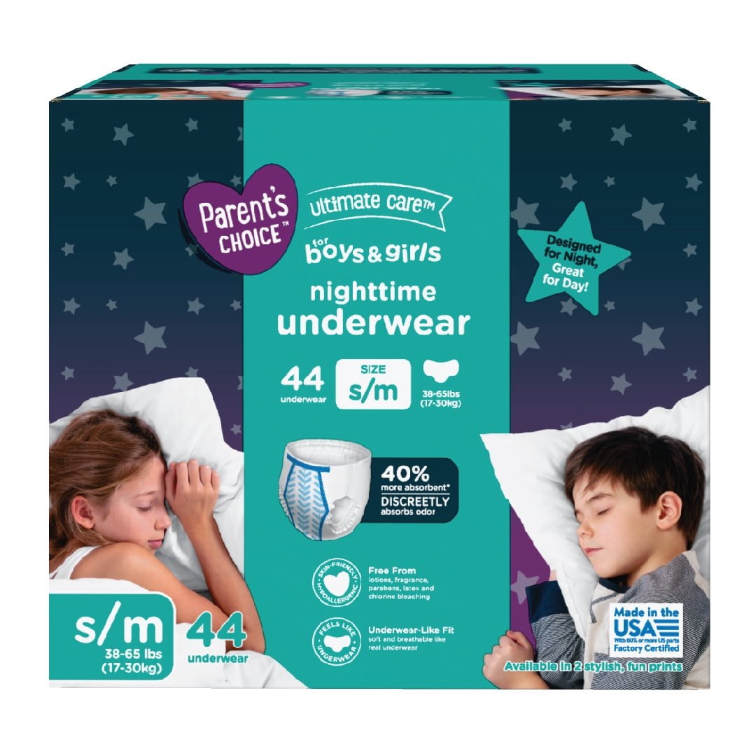 Ultimate Care Nighttime Underwear for Boys & Girls S/M, 44 Count