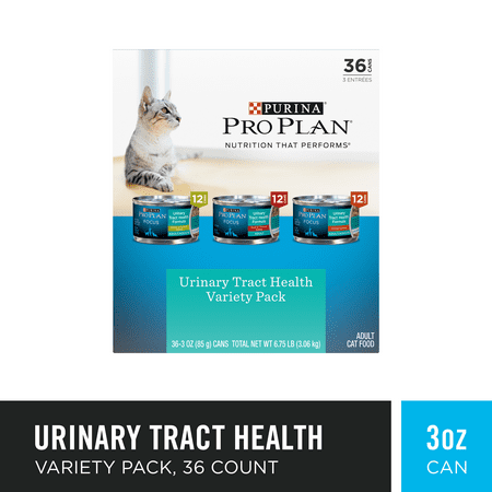 (36 Pack) Purina Pro Plan Urinary Tract Health Wet Cat Food Variety Pack FOCUS Urinary Tract Health Formula 3 oz. Cans
