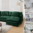 thumbnail image 6 of SZLIZCCC Modular Sectional Sofa with Movable Ottoman, L/U Shaped Chenille Fabric Couch with High - End Material,Flexible Combination for Living Room, Office, Apartment Green4+2, 6 of 7