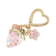 thumbnail image 5 of Unique Bargains 1 Pc Fashion Heart Buckle Strawberry Flower Handbag Charm Bag Accessories Sparkling Pink, 5 of 5