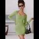 thumbnail image 4 of Vestido con Escote Cuadrado Verde M, 4 of 7