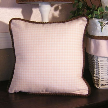 Brandee Danielle Pink Chocolate Gingham Decorative Pillow