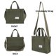 thumbnail image 2 of Bolsa UERRUAM de pana ligera para mujer, color verde militar, 2 of 7