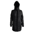 thumbnail image 5 of Mid Length Puffer Jackets for Women with Detachable Hood Dual-Zip Winter Cotton Down Coat Warm Long Overcoats (3XL, Black), 5 of 6