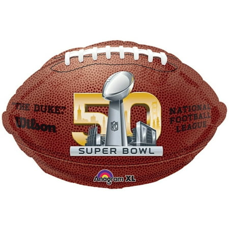 Anagram Super Bowl 50 21" Football Foil Balloon, Brown Silver Gold