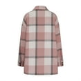 thumbnail image 5 of LYXSSBYX Plaid Shacket for Women Jacket Fashion Women Casual Long Sleeve Plush Single-Breasted Long Coat Tops Blouse Coat, 5 of 6