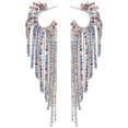 thumbnail image 1 of Rhinestone Tassel Earrings for Women with Multi Color and Sparkling Design 1 Pair, 1 of 5