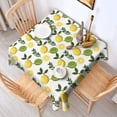 thumbnail image 2 of Yellow Lemon Fruits White Pattern Square Tablecloth,Waterproof Square Table Cover,Wipeable Spillproof Washable Table Cover for Home Kitchen Party Decor 52"x52"(132x132cm), 2 of 6
