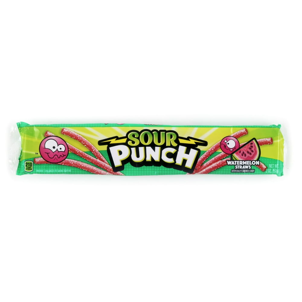Sour Punch Watermelon Straws, 2 oz Tray