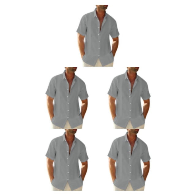 Camisa de Hombre Sonducket Senderismo Estilo Casual Botones Verano Playa Gris XXL