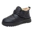 thumbnail image 7 of Womens Platform Snow Boots Hoop and Loop Slip on Comfy Furry Lined Soft Sole Waterproof Cute Winter Booties Black 5.5, 7 of 7