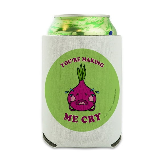 You're Making Me Cry Onion Funny Humor Can Cooler - Drink Sleeve Hugger Collapsible Insulator - Beverage Insulated Holder