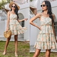 thumbnail image 2 of Summer Dresses for Women Casual Loose Bohemian Floral Dress Spaghetti Strap Maxi Dress for Summer Vacation, 2 of 14