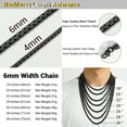 thumbnail image 5 of PROSTEEL Mens Chain Stainless Steel Round Link Chain Black Necklaces 6mm Non-tarnish Hypoallergenic Birthday Valentines Day Jewelry Gift for Women 18 Inch, 5 of 8
