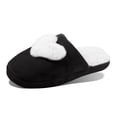 thumbnail image 1 of Amanda Blue Black-White Plush Heart Slippers (Large 10-11), 1 of 1
