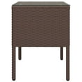 thumbnail image 2 of vidaXL Side Table Brown 53x37x48 cm Poly Rattan and Tempered Glass, 2 of 4
