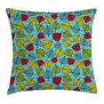 thumbnail image 1 of Nature Throw Pillow Cushion Cover, Colorful Hand Drawn Falling Leaves Blue Background Autumn Forest Trees Theme Artwork, Decorative Square Accent Pillow Case, 18 X 18 Inches, Multicolor, by Ambesonne, 1 of 2