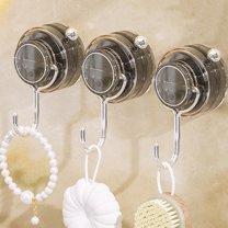 Suction Cup Hook Heavy Duty Vacuum Shower Hooks Reusable,No Hole Punched Suction Towel Hooks for Bathroom Kitchen No Punching Wall Mounted Hooks for Hanging for Clothes,Hats,Robes And Loofah