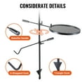 "BENTISM Adjustable Swivel Campfire Grill 14""x14"" Heavy Duty Steel