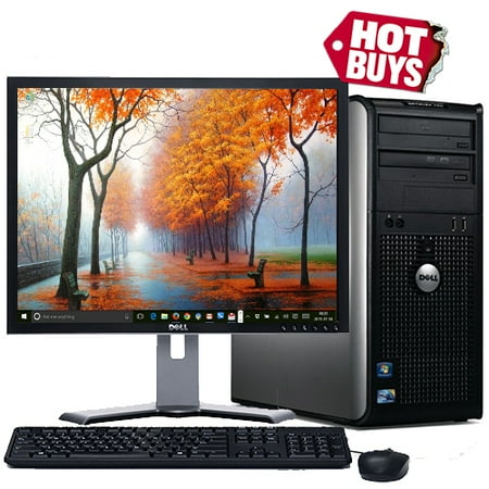 Dell Desktop PC Tower System Windows 10 Intel Core 2 Duo Processor 4GB RAM 160GB Hard Drive DVD Wifi with a 17