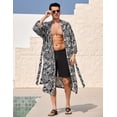 thumbnail image 2 of COOFANDY Men's Lightweight Kimono Robe Japanese Bathrobes Open Front Long Cardigan Cloak with Belt, 2 of 5