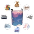 thumbnail image 6 of LNWH Laundry Basket, Blue View Sky White Clouds Pattern Foldable Laundry Hamper with Handles Waterproof, Small, 6 of 8