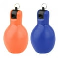 thumbnail image 2 of 2 Pieces Hand Whistles Coaches Whistle Manual Sports Trainer Whistle for Training Camping Survival Home School Orange and Blue, 2 of 8