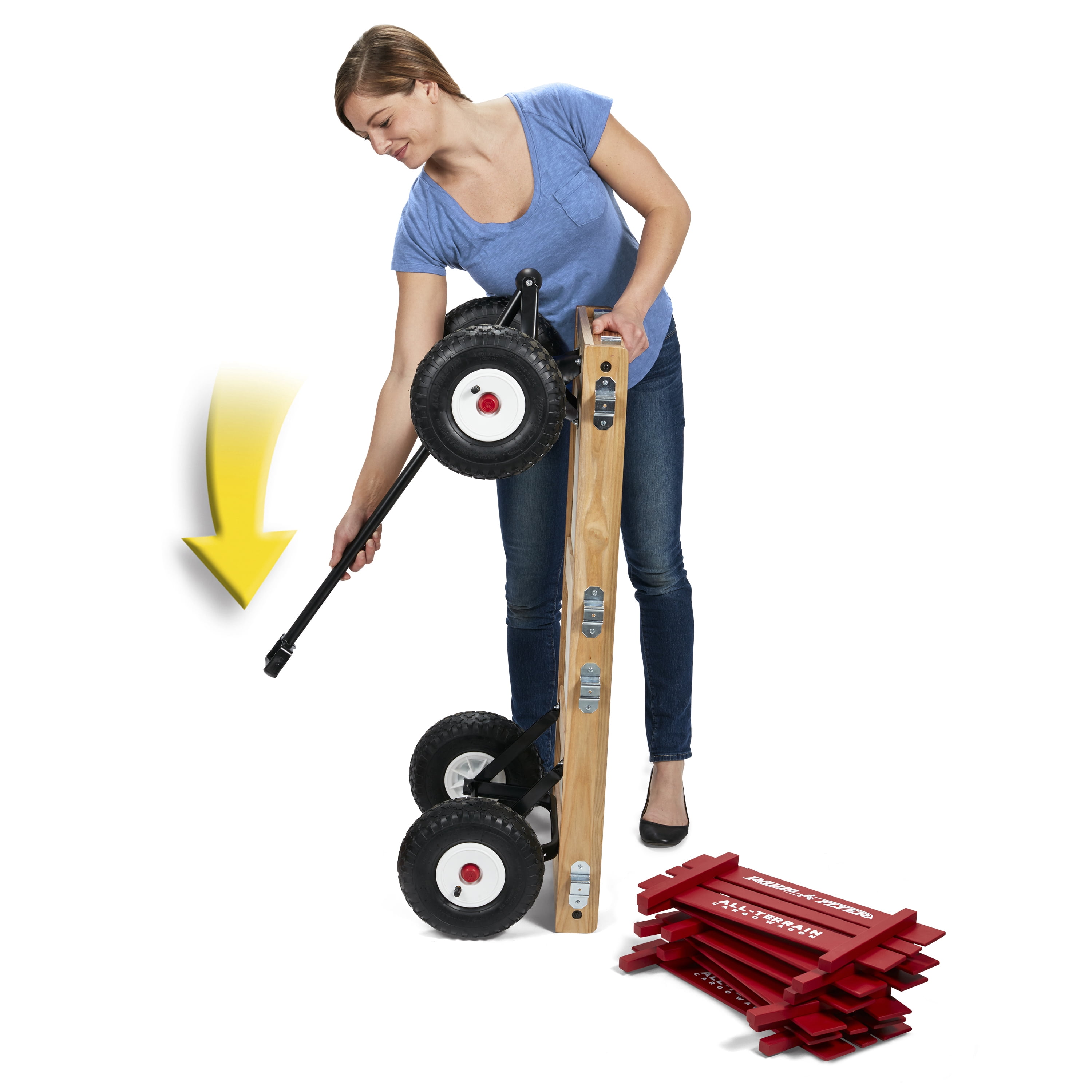 Radio Flyer, All-Terrain Wood Cargo Wagon, Air Tires, Red
