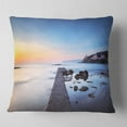 thumbnail image 2 of Designart Castiglioncello Bay Concrete Pier - Seascape Throw Pillow - 18x18, 2 of 5